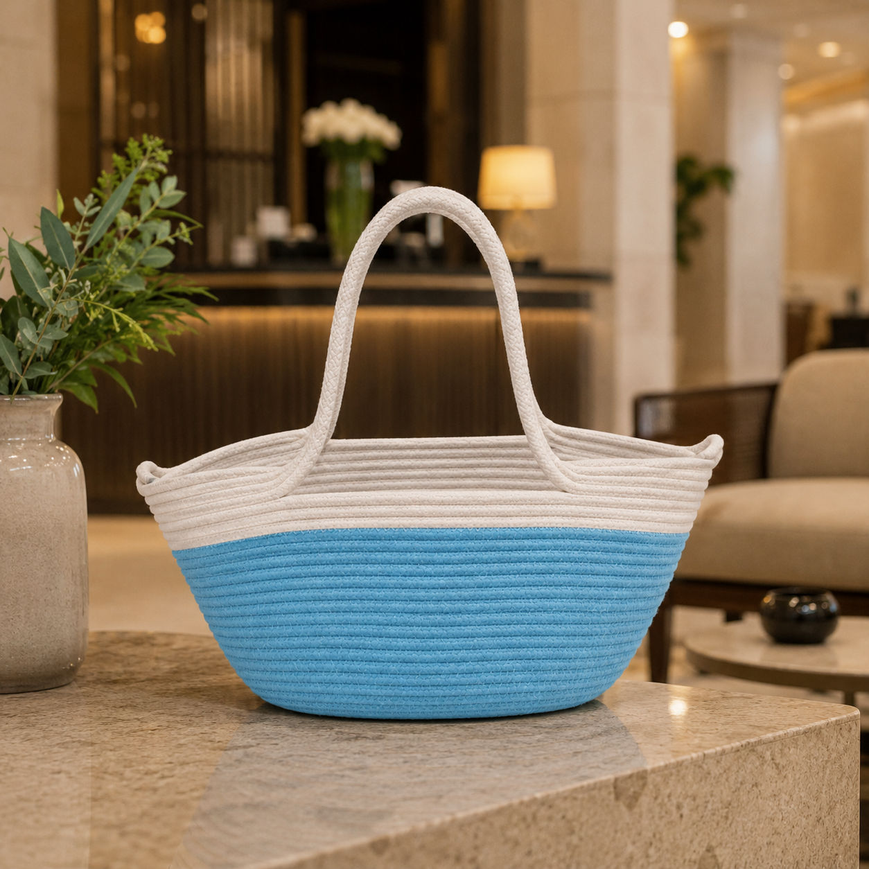 Stylish Cotton Basket Bag for Eco-Friendly Storage